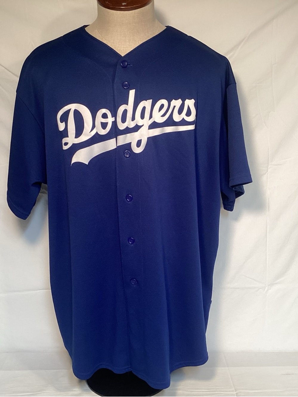 Majestic MlB Los Angeles Dodgers Men's Blue Button-Up Jersey Size 2XL